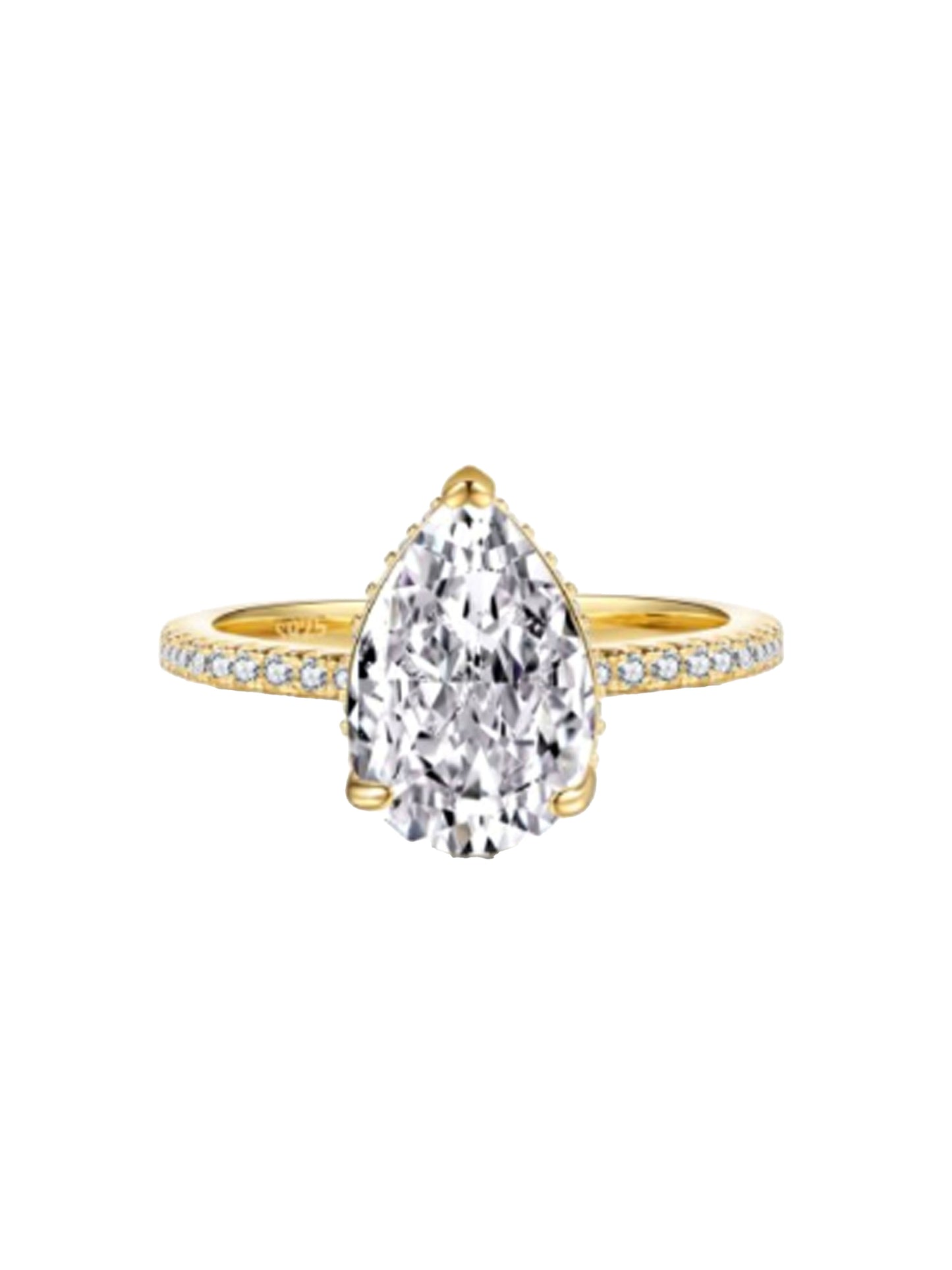 BAGUE SOLITAIRE OR HORTANCE